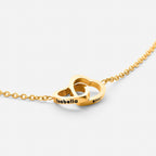 Personalized double heart necklace
