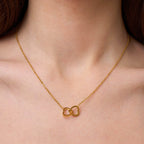 Personalized double heart necklace
