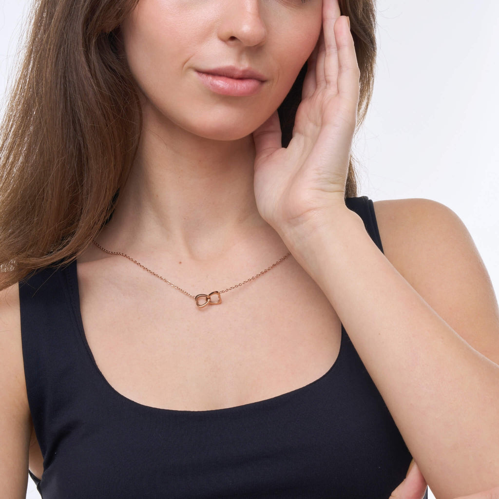 Personalized double heart necklace