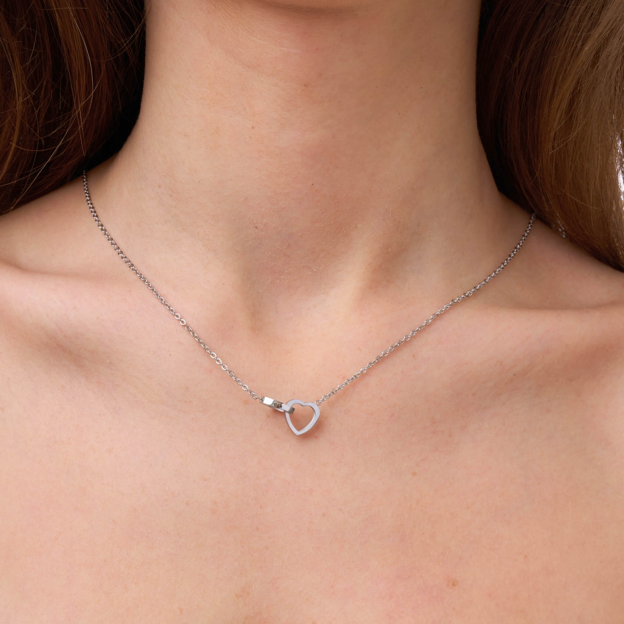 Personalized double heart necklace