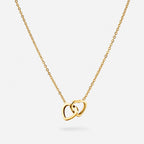Personalized double heart necklace