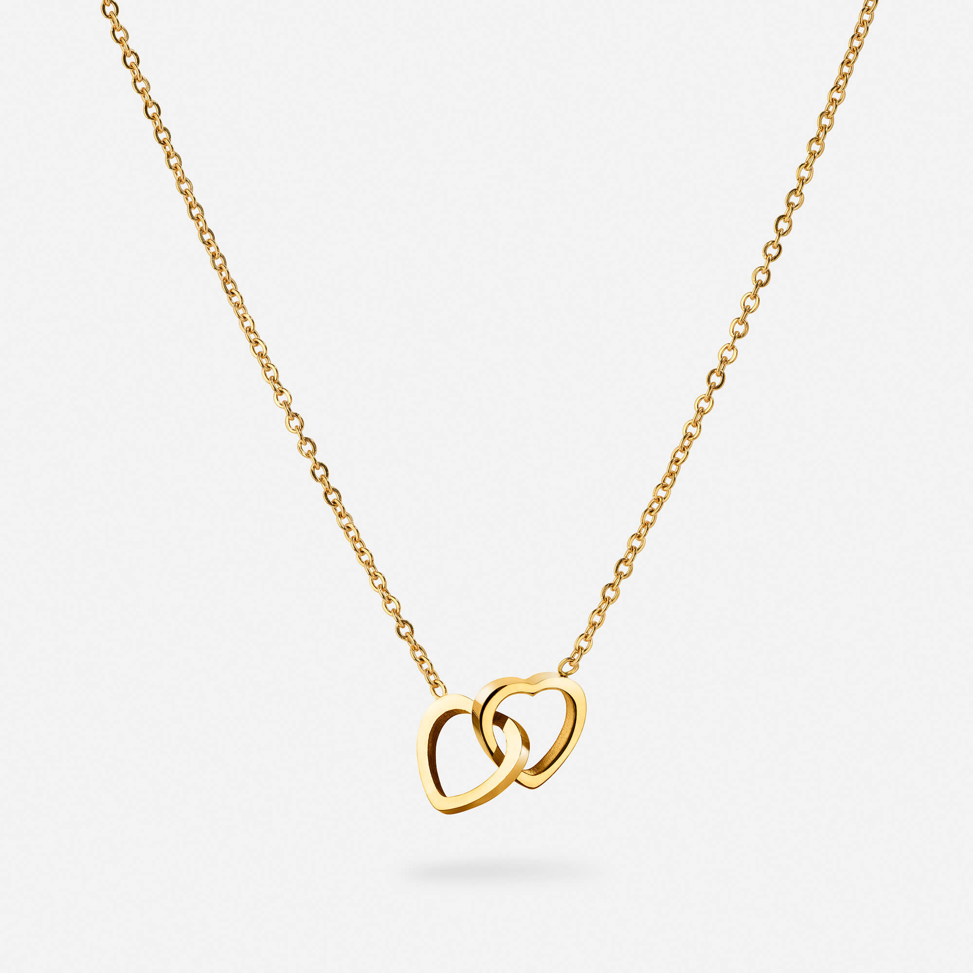 Personalized double heart necklace