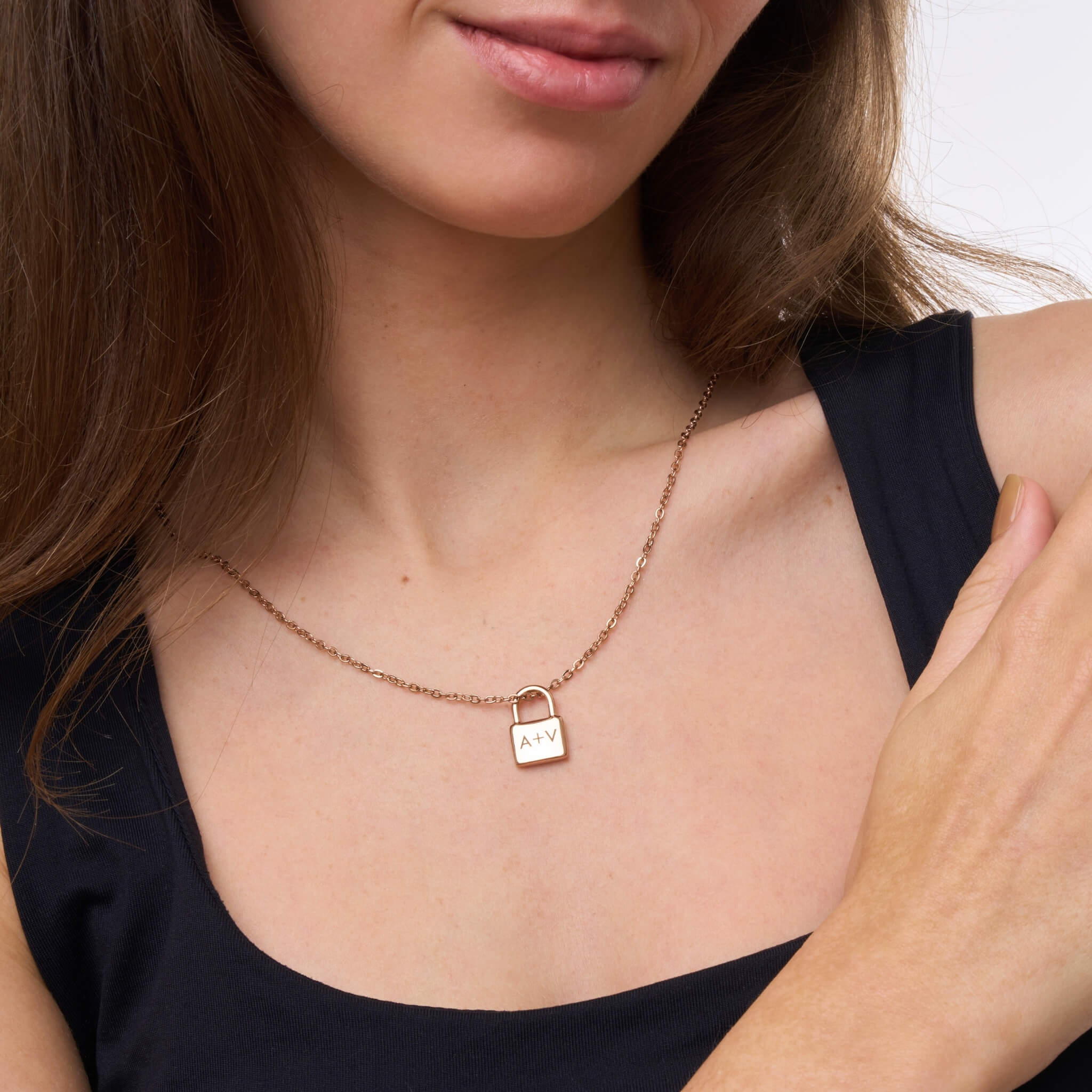 Personalized padlock necklace