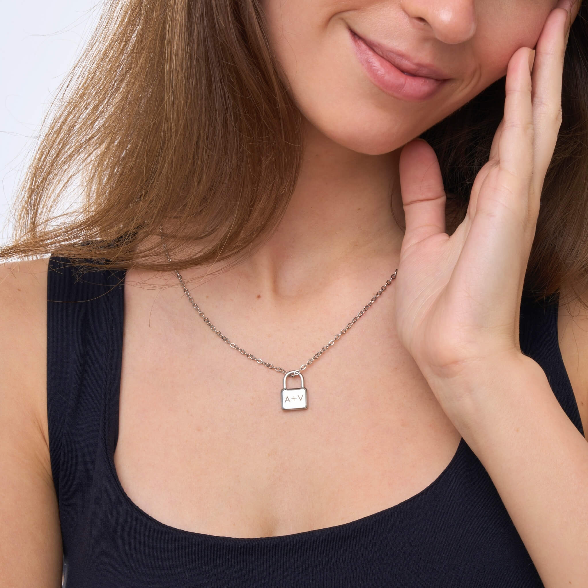 Personalized padlock necklace