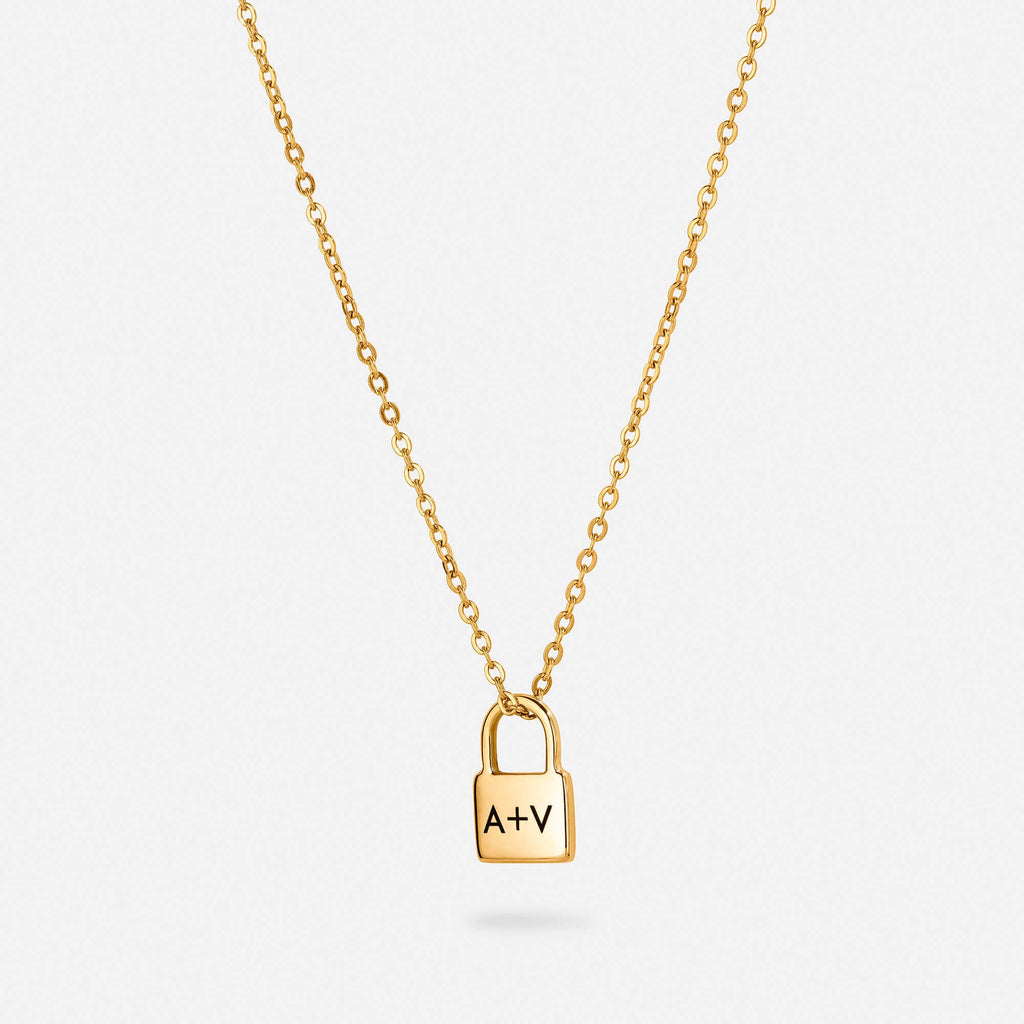 Personalized padlock necklace