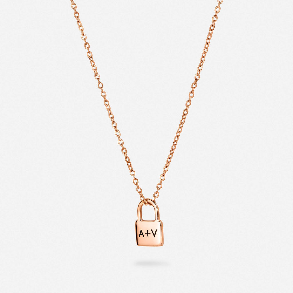 Personalized padlock necklace