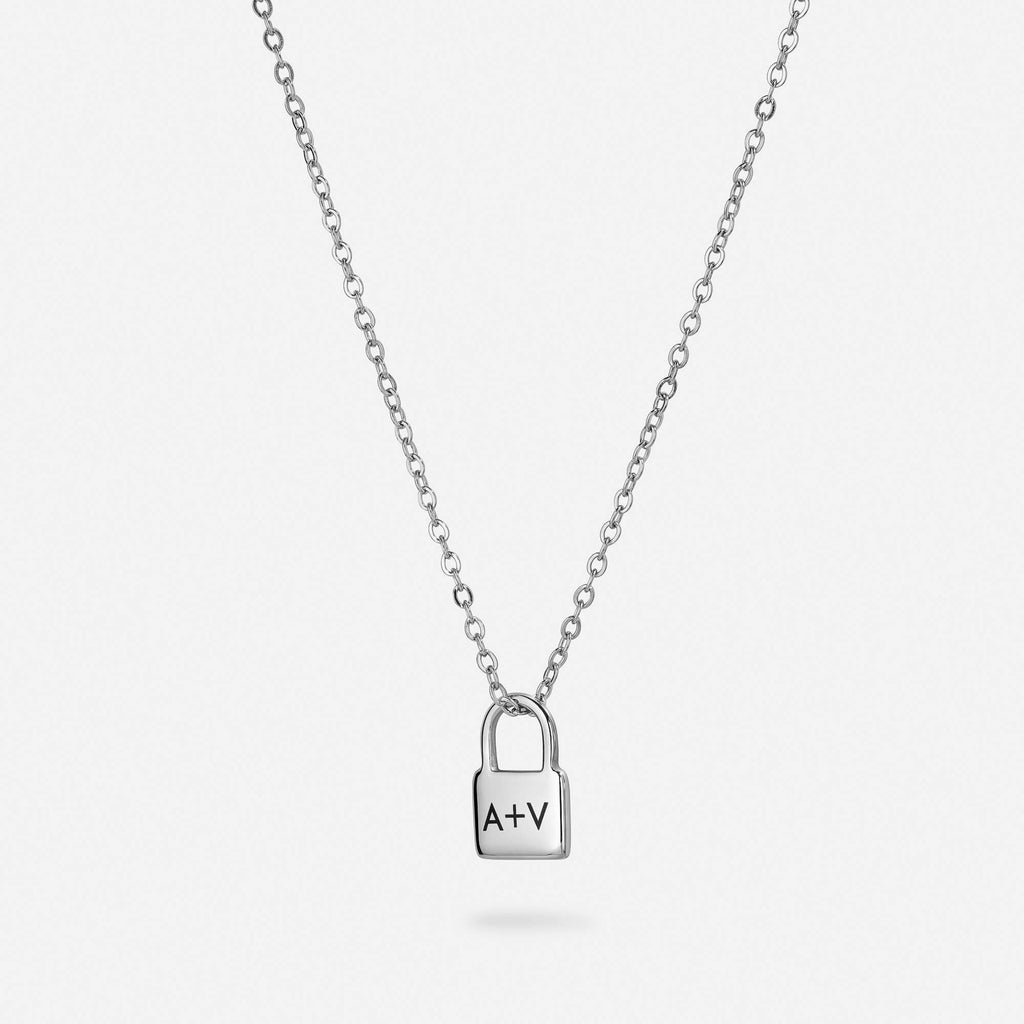 Personalized padlock necklace