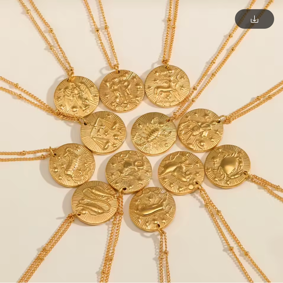 Zodiac Coin Halskette