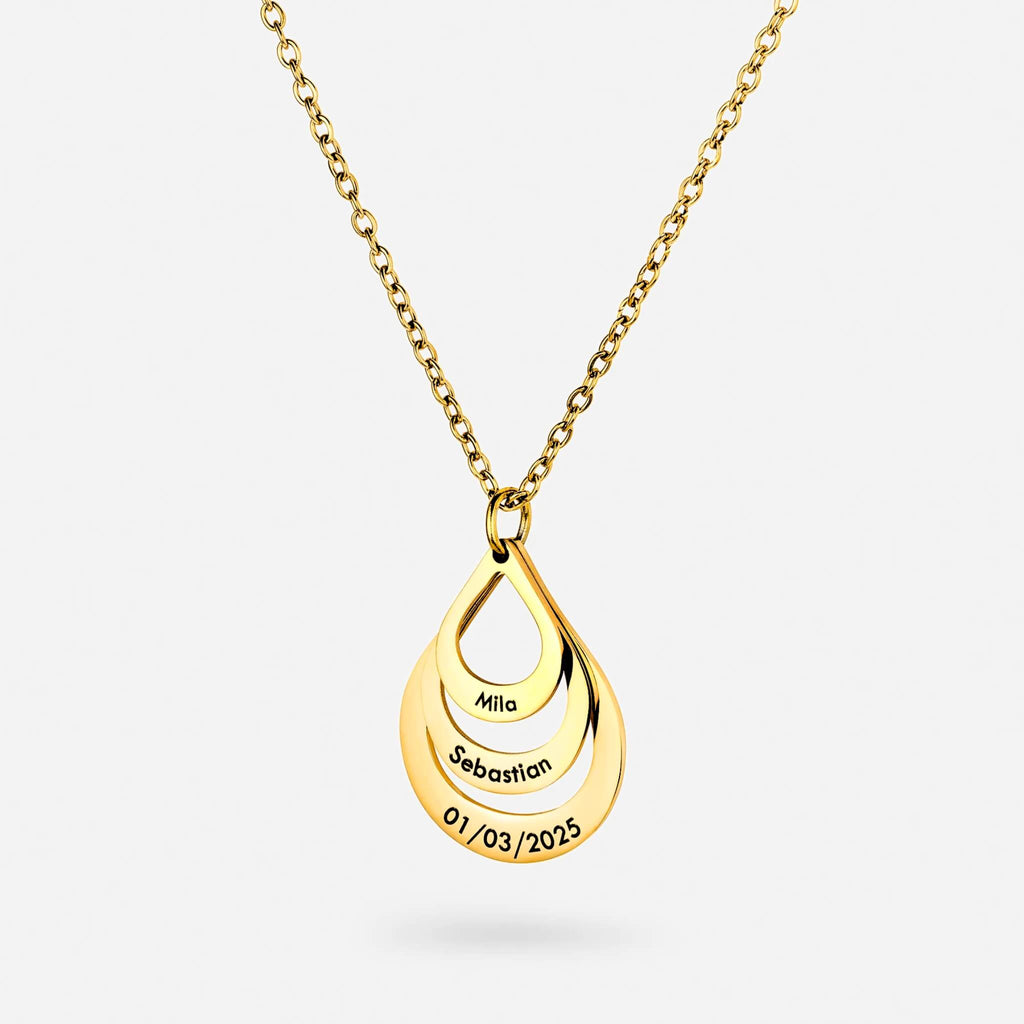 Personalized teardrop necklace