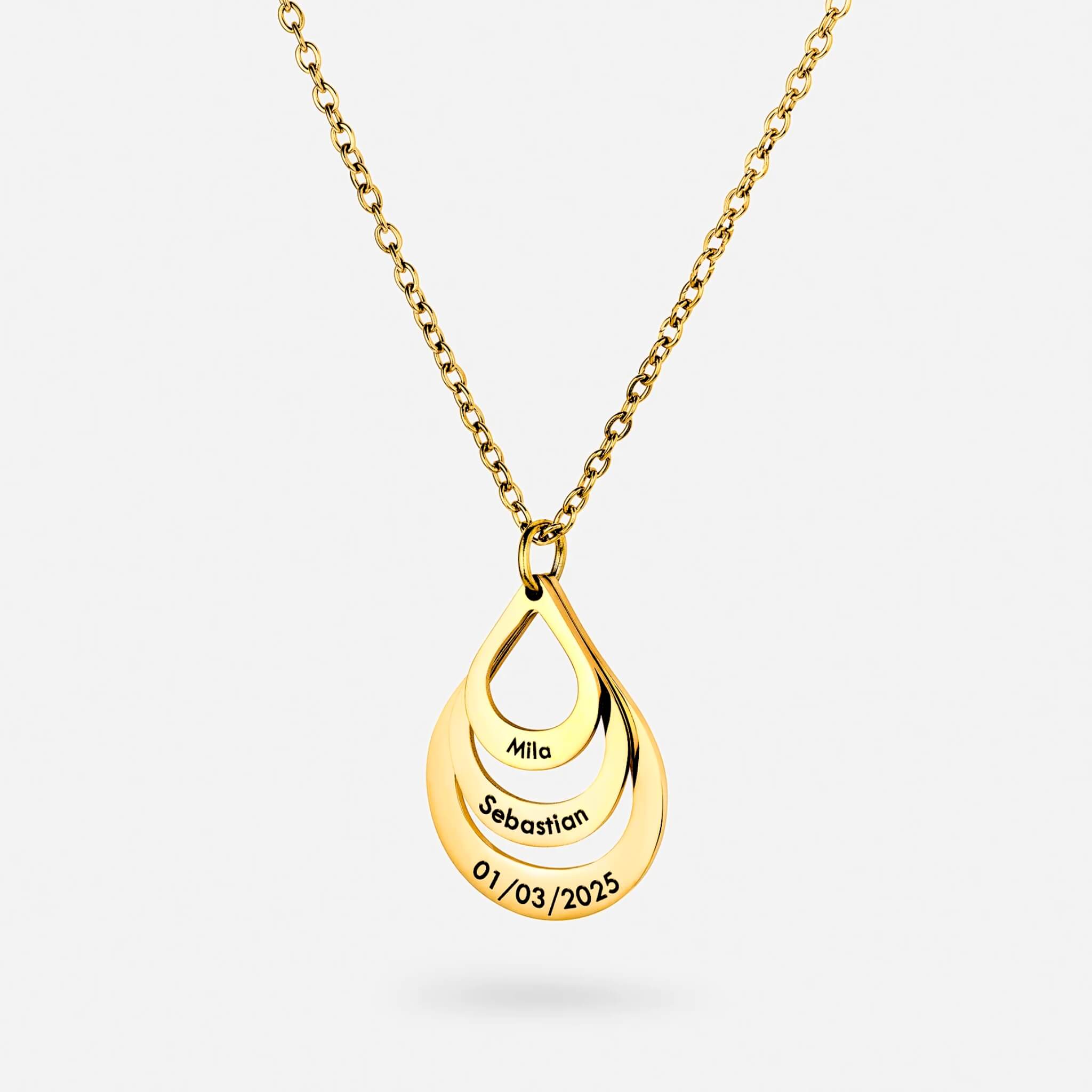 Personalized teardrop necklace