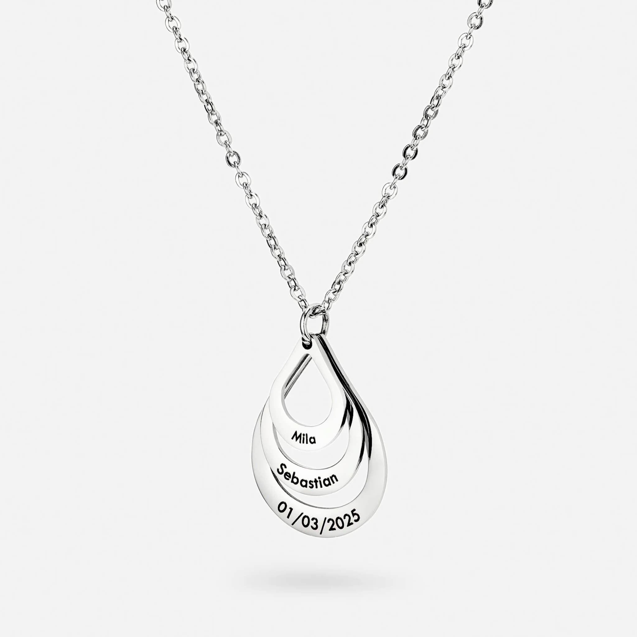 Personalized teardrop necklace
