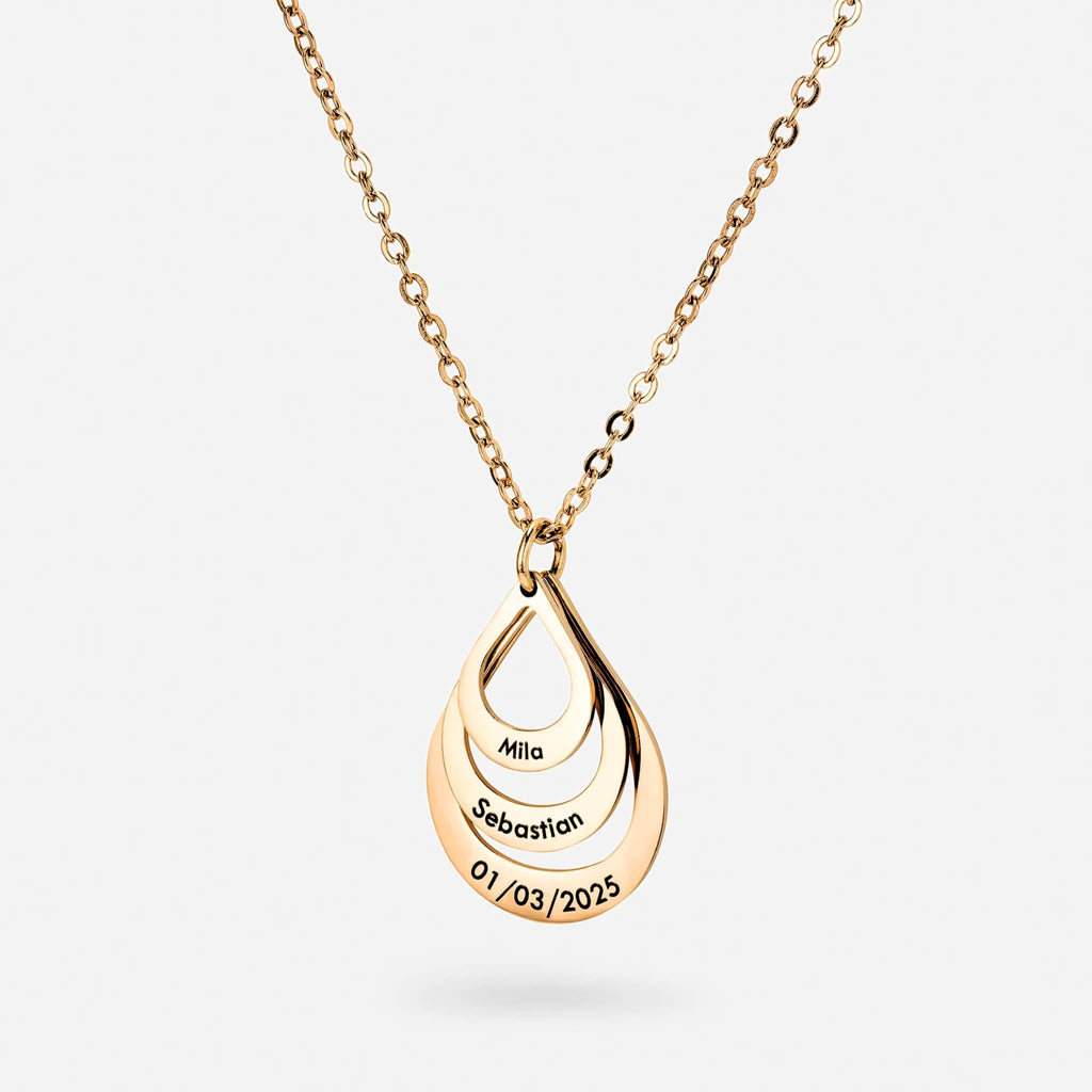 Personalized teardrop necklace