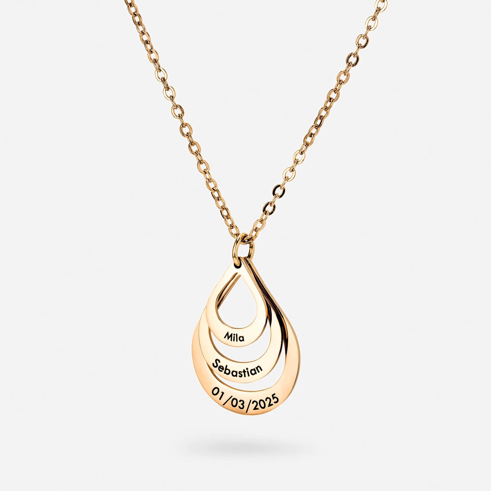 Personalized teardrop necklace