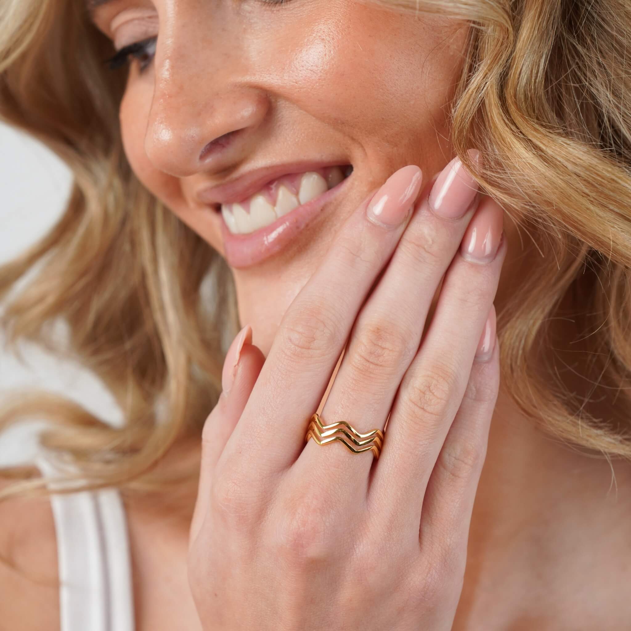 Triple high-and-low ring