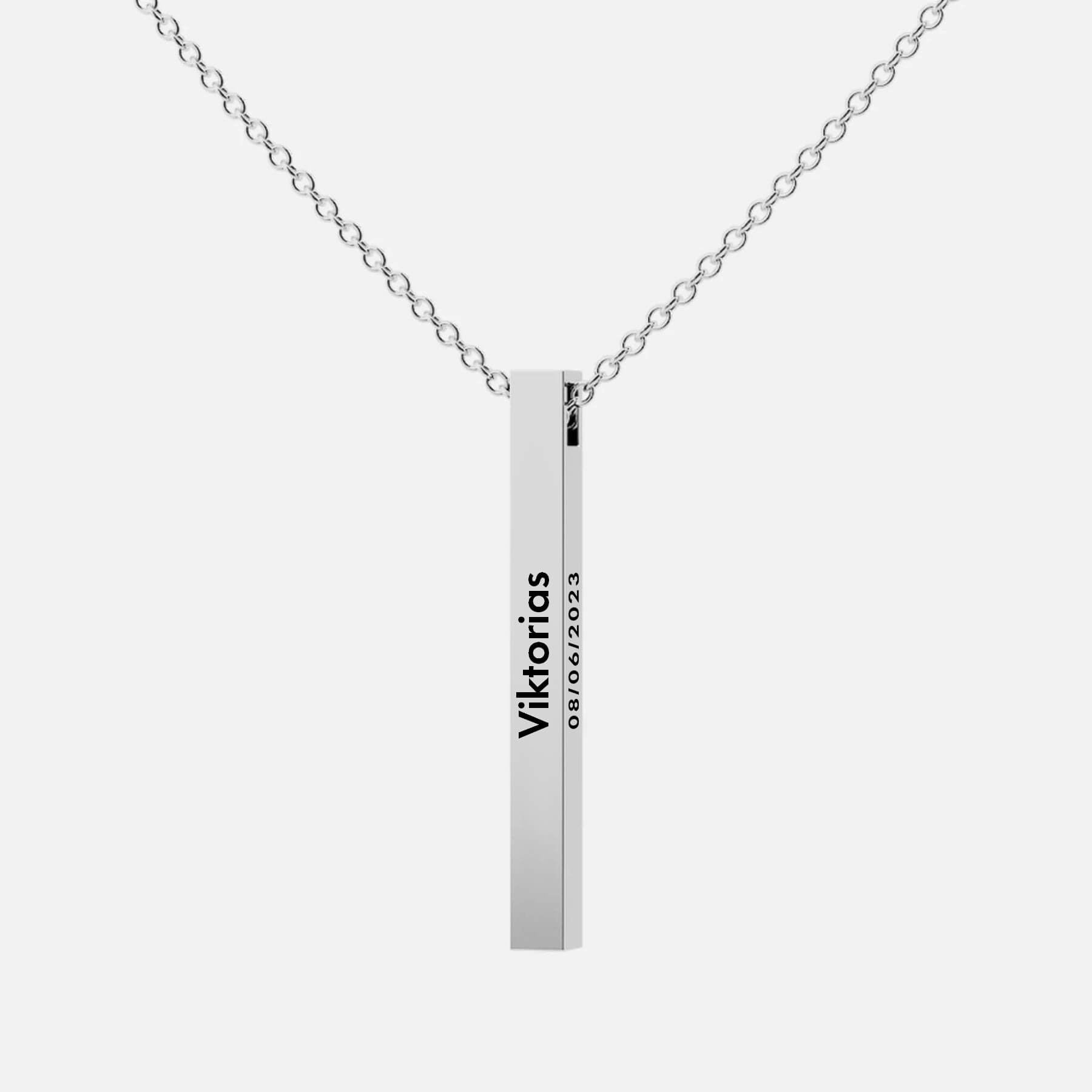 Personalized bar necklace