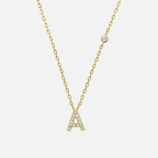 Letter necklace with stone