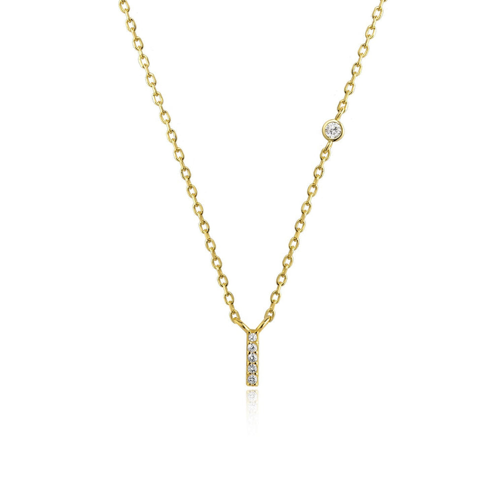 Letter necklace with stone