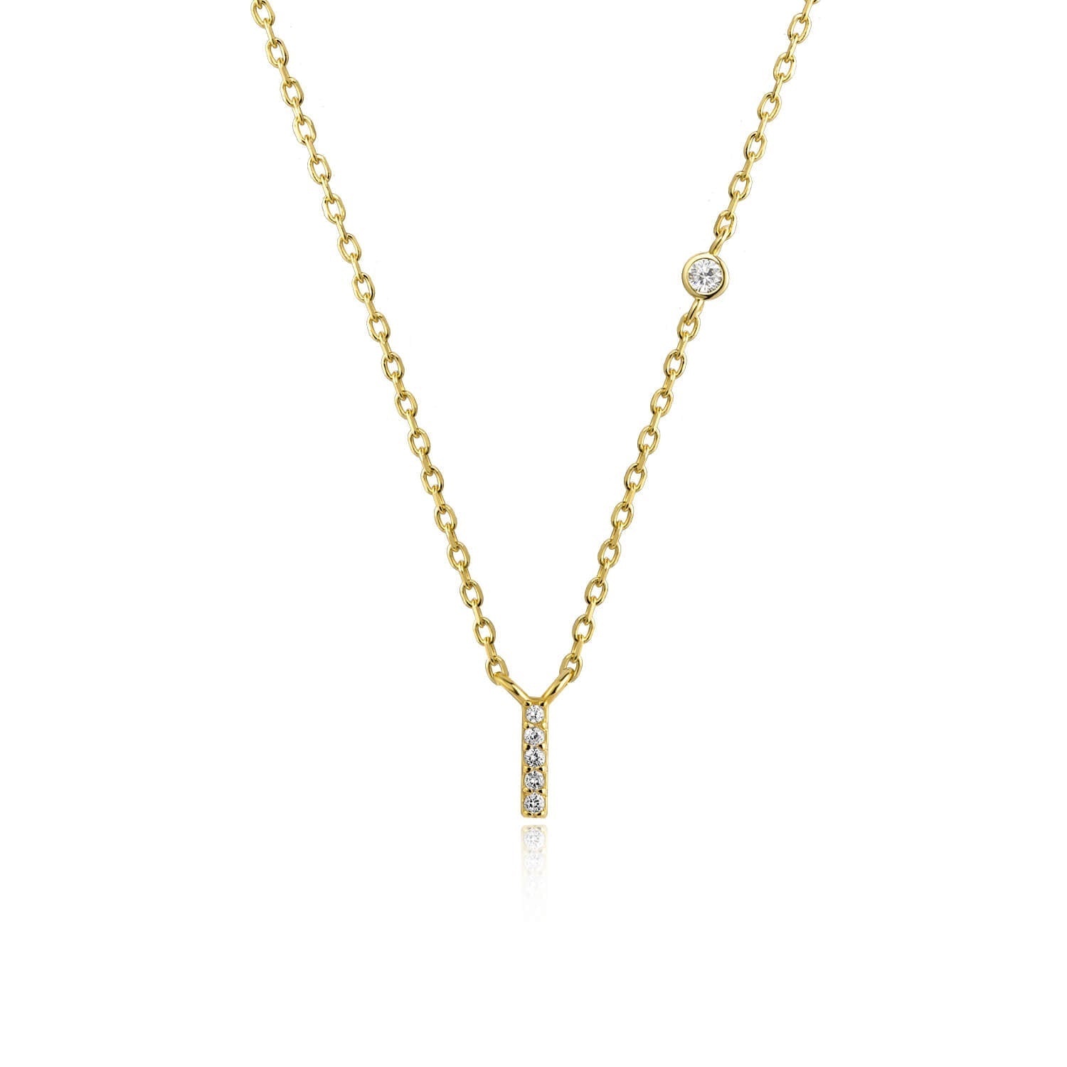 Letter necklace with stone