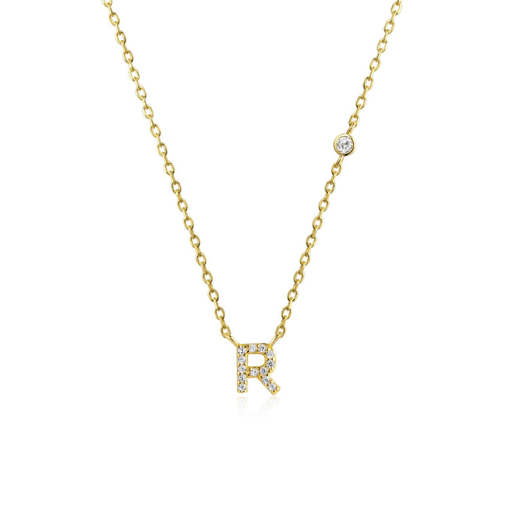 Letter necklace with stone