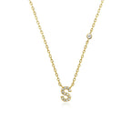 Letter necklace with stone