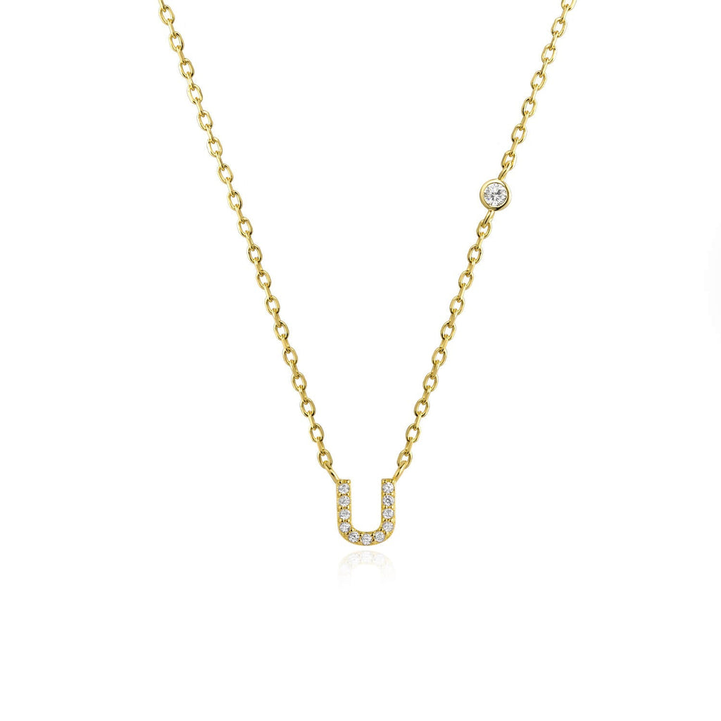 Letter necklace with stone