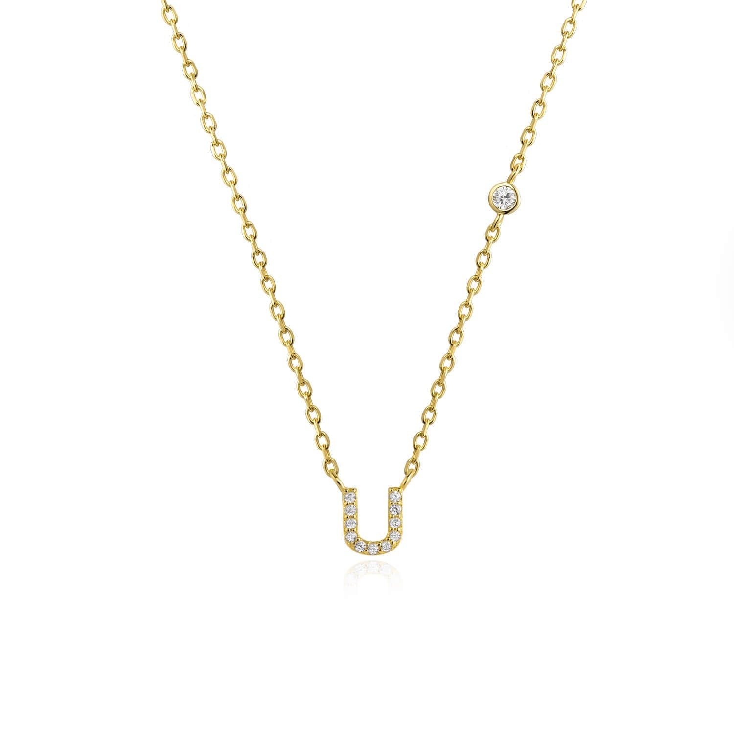 Letter necklace with stone