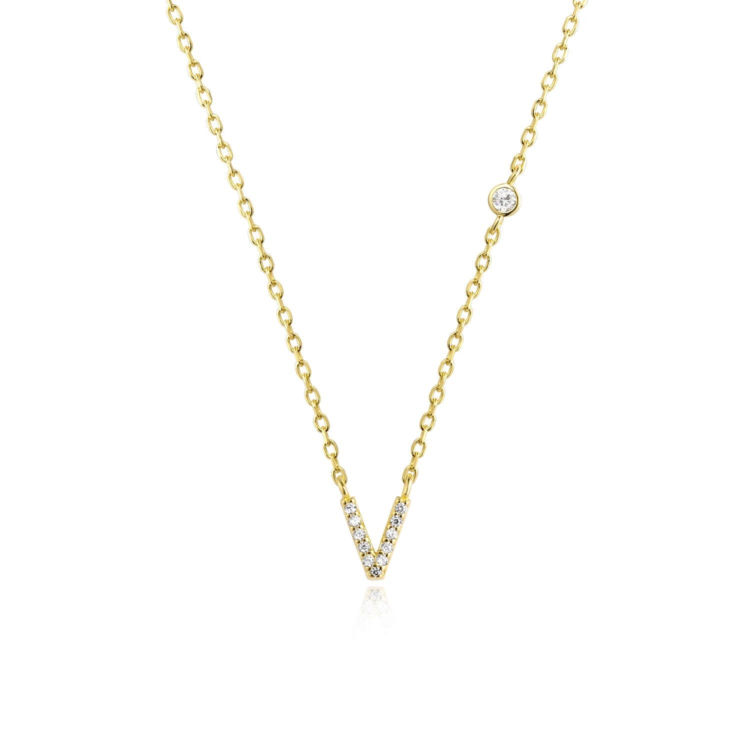 Letter necklace with stone