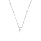 Letter necklace with stone