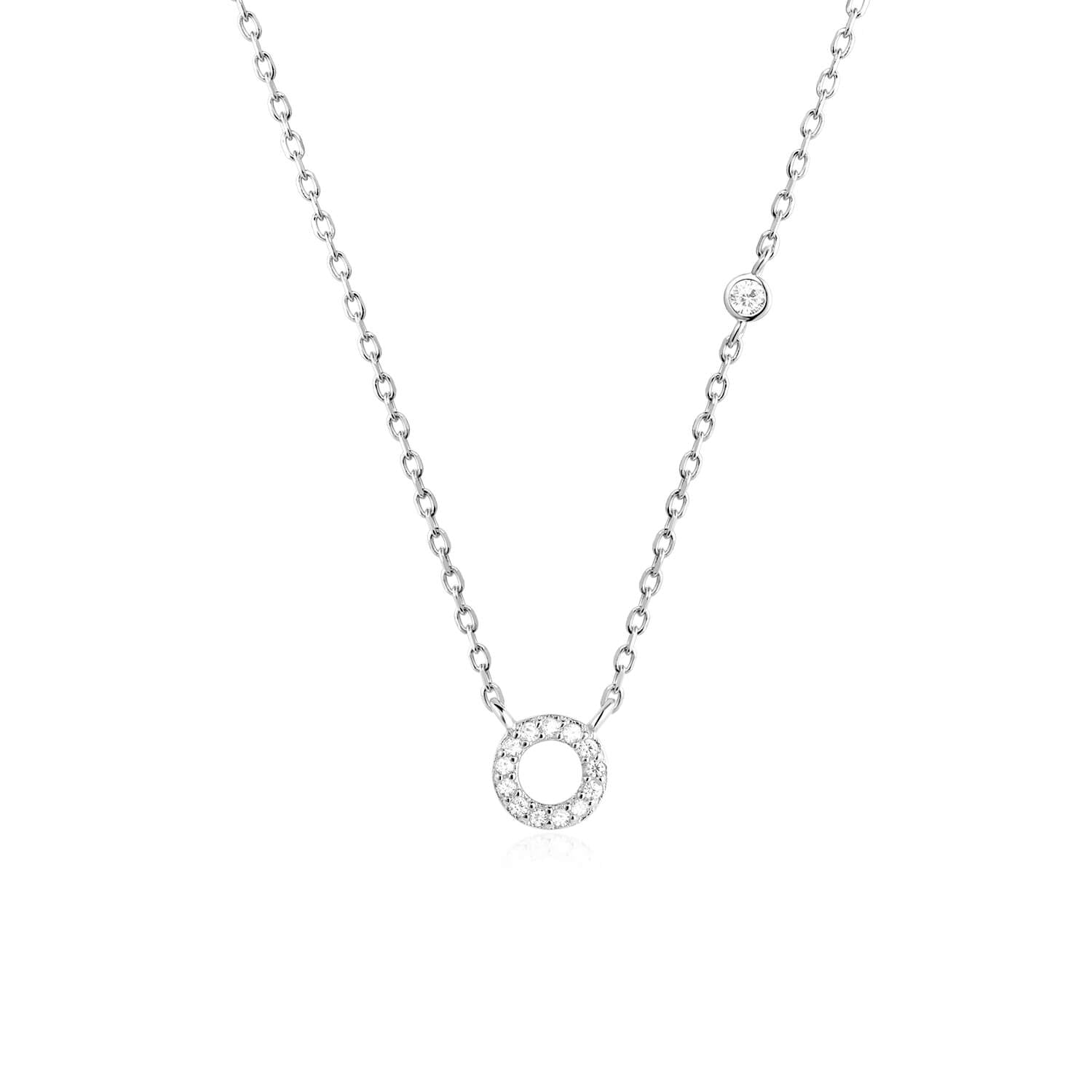 Letter necklace with stone