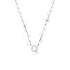 Letter necklace with stone