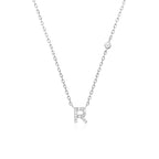 Letter necklace with stone