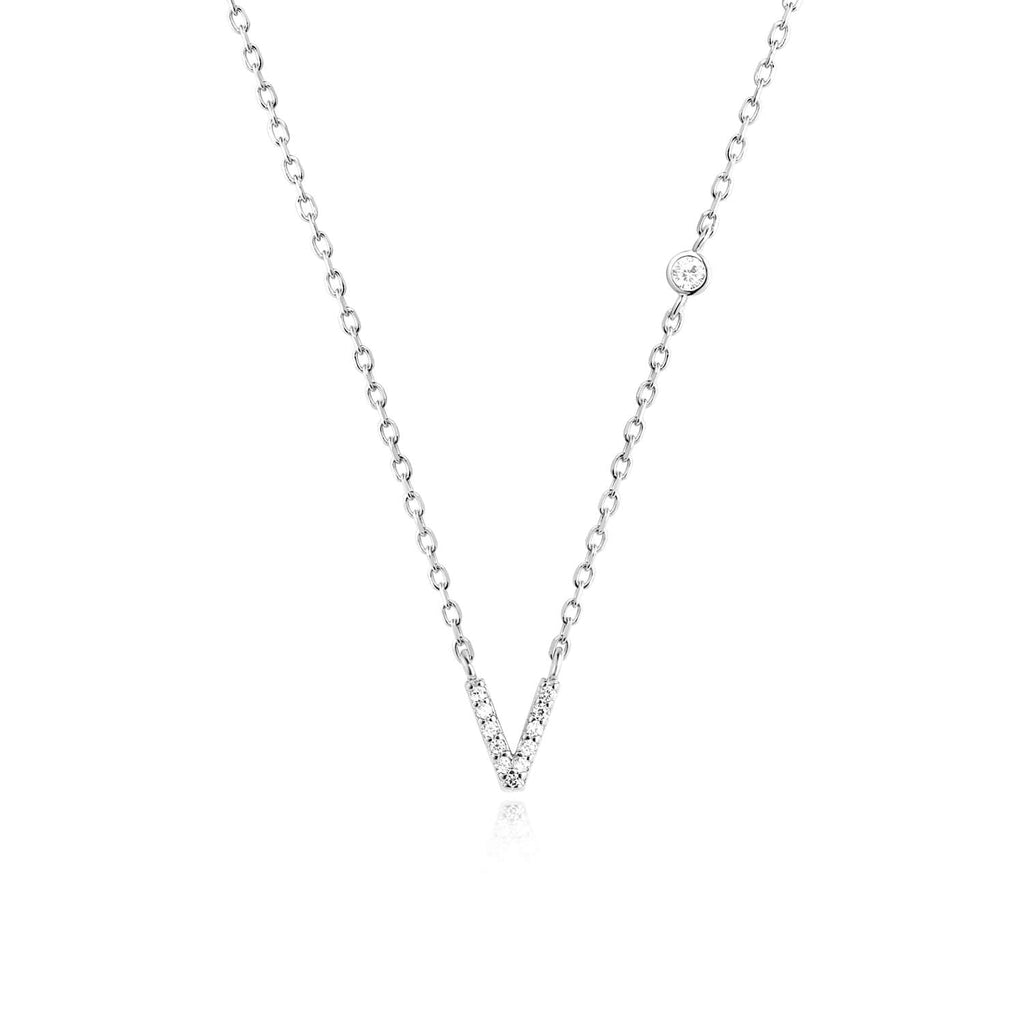 Letter necklace with stone